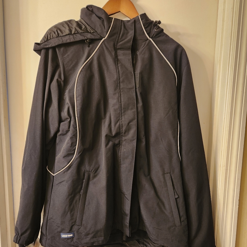Lands end 2 in 1 black jacket